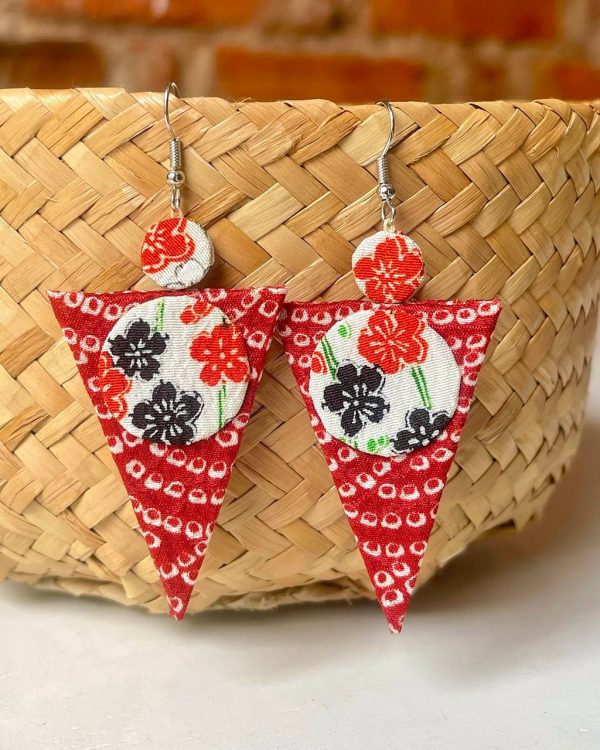 red-fabric-earring